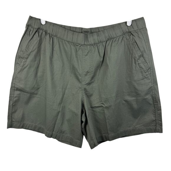 Men's Pact Green Organic Cotton Drawstring Elastic Waist Twill Casual Short XXL - Picture 1 of 6